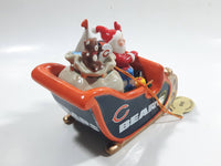 2008 The Danbury Mint Chicago Bears NFL Football Team Santa Christmas Sleigh Ceramic Ornament