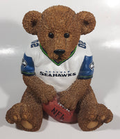 Very Hard To Find Seattle Seahawks NFL Football Team 7" Tall Resin Teddy Bear Coin Bank Sports Team Collectible