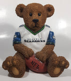 Very Hard To Find Seattle Seahawks NFL Football Team 7" Tall Resin Teddy Bear Coin Bank Sports Team Collectible