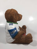 Very Hard To Find Seattle Seahawks NFL Football Team 7" Tall Resin Teddy Bear Coin Bank Sports Team Collectible