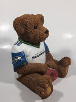 Very Hard To Find Seattle Seahawks NFL Football Team 7" Tall Resin Teddy Bear Coin Bank Sports Team Collectible