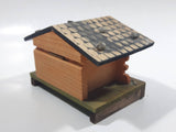 Vintage Bavarian Style Wood House Shaped Earring Small Trinket Box