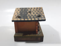Vintage Bavarian Style Wood House Shaped Earring Small Trinket Box
