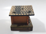 Vintage Bavarian Style Wood House Shaped Earring Small Trinket Box