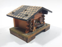 Vintage Bavarian Style Wood House Shaped Earring Small Trinket Box