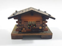 Vintage Bavarian Style Wood House Shaped Earring Small Trinket Box