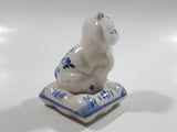 Vintage Delft Holland Cat on Windmill Pillow Figurine