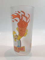 2002 The Simpsons Homer Simpson Flaming Moe Fire Made It Better 6" Tall Frosted Glass Cup