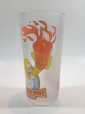 2002 The Simpsons Homer Simpson Flaming Moe Fire Made It Better 6" Tall Frosted Glass Cup