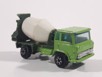 Vintage Yatming Cement Mixer Truck Dark Green Lime Green White Die Cast Toy Car Vehicle