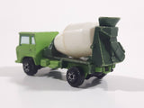 Vintage Yatming Cement Mixer Truck Dark Green Lime Green White Die Cast Toy Car Vehicle