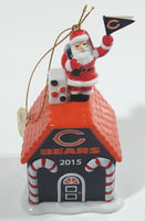 2015 The Danbury Mint Chicago Bears NFL Football Team Santa Christmas Gingerbread House Ceramic Ornament