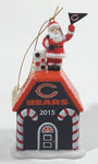 2015 The Danbury Mint Chicago Bears NFL Football Team Santa Christmas Gingerbread House Ceramic Ornament