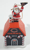 2015 The Danbury Mint Chicago Bears NFL Football Team Santa Christmas Gingerbread House Ceramic Ornament