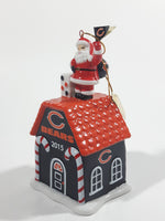 2015 The Danbury Mint Chicago Bears NFL Football Team Santa Christmas Gingerbread House Ceramic Ornament