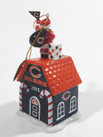 2015 The Danbury Mint Chicago Bears NFL Football Team Santa Christmas Gingerbread House Ceramic Ornament