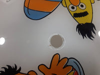 Vintage Jim Henson Productions Sesame Street Bert and Ernie in Airplanes Aviation Themed Glass Ceiling Light Cover Shade