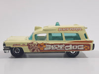 2012 Matchbox Beach 1963 Cadillac Ambulance Cream Light Yellow 1:81 Scale Die Cast Toy Car Vehicle