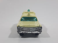 2012 Matchbox Beach 1963 Cadillac Ambulance Cream Light Yellow 1:81 Scale Die Cast Toy Car Vehicle