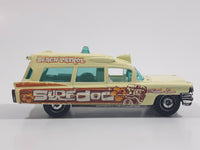 2012 Matchbox Beach 1963 Cadillac Ambulance Cream Light Yellow 1:81 Scale Die Cast Toy Car Vehicle