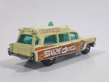 2012 Matchbox Beach 1963 Cadillac Ambulance Cream Light Yellow 1:81 Scale Die Cast Toy Car Vehicle