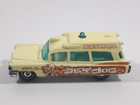 2012 Matchbox Beach 1963 Cadillac Ambulance Cream Light Yellow 1:81 Scale Die Cast Toy Car Vehicle