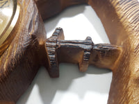 Vintage Dutch Wood Texture Hard Plastic 16" Captain's Ship Wheel Barometer