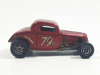 2018 Matchbox Dirty Mudders 1933 Ford Coupe Maroon Red Die Cast Hot Rod Toy Car Vehicle