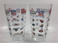 Coors Light Beer NFL Football Team Logos 5 3/4" Tall Glass Cups Set of 2