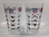 Coors Light Beer NFL Football Team Logos 5 3/4" Tall Glass Cups Set of 2