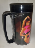 1994 March April Thermo Serv Snap On Tools Gina Calendar Girl 6 1/4" Tall Plastic Beer Mug Cup