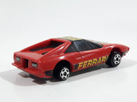 Vintage 1980 Kidco Burnin' Key Cars Ferrari GTS Red Plastic Body Toy Car Vehicle - No Key - 1/64 - Macao - Missing Back Tires
