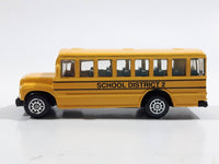 2010 Maisto Fresh Metal School District 2 School Bus Yellow Die Cast Toy Car Vehicle