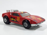 Vintage 1983 Matchbox De Tomaso Pantera Greased Lightnin' 31 Red Die Cast Toy Car Vehicle