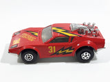 Vintage 1983 Matchbox De Tomaso Pantera Greased Lightnin' 31 Red Die Cast Toy Car Vehicle