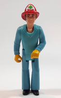 Vintage 1974 Fisher Price Adventure People Male Paramedic Blue Man 3 3/4" Tall Plastic Toy Action Figure Made in Hong Kong