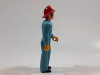 Vintage 1974 Fisher Price Adventure People Male Paramedic Blue Man 3 3/4" Tall Plastic Toy Action Figure Made in Hong Kong