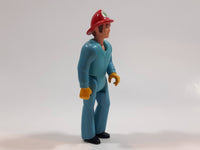 Vintage 1974 Fisher Price Adventure People Male Paramedic Blue Man 3 3/4" Tall Plastic Toy Action Figure Made in Hong Kong