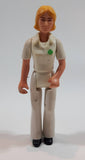 Vintage 1974 Fisher Price Adventure People Female Paramedic White Clothing Woman 3 1/2" Tall Plastic Toy Action Figure Made in Hong Kong