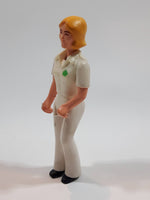 Vintage 1974 Fisher Price Adventure People Female Paramedic White Clothing Woman 3 1/2" Tall Plastic Toy Action Figure Made in Hong Kong