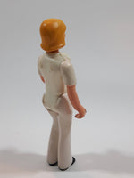 Vintage 1974 Fisher Price Adventure People Female Paramedic White Clothing Woman 3 1/2" Tall Plastic Toy Action Figure Made in Hong Kong