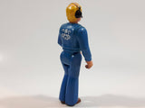 Vintage 1974 Fisher Price Adventure People Male with Radio Headset with Mic Blue Clothing Man 3 3/4" Tall Plastic Toy Action Figure Made in Hong Kong