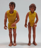 Set of Vintage 1974 Fisher Price Adventure People Scuba Diver Male Female Yellow Clothing Man and Woman 3 1/2" Tall Plastic Toy Action Figure Made in Hong Kong