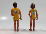 Set of Vintage 1974 Fisher Price Adventure People Scuba Diver Male Female Yellow Clothing Man and Woman 3 1/2" Tall Plastic Toy Action Figure Made in Hong Kong