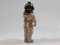 Vintage 1979 Fisher Price Adventure People Male Scuba Diver White Suit Man with Metal Helmet 3 3/4" Tall Plastic Toy Action Figure Made in Hong Kong