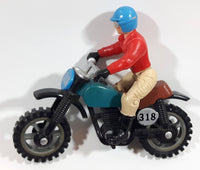 Vintage 1974 Fisher Price Adventure People 318 Motorcycle with Red and Tan Clothes Rider Man 3 3/4" Tall Plastic Toy Action Figure Made in Hong Kong