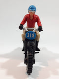 Vintage 1974 Fisher Price Adventure People 318 Motorcycle with Red and Tan Clothes Rider Man 3 3/4" Tall Plastic Toy Action Figure Made in Hong Kong