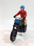 Vintage 1974 Fisher Price Adventure People 318 Motorcycle with Red and Tan Clothes Rider Man 3 3/4" Tall Plastic Toy Action Figure Made in Hong Kong