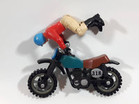 Vintage 1974 Fisher Price Adventure People 318 Motorcycle with Red and Tan Clothes Rider Man 3 3/4" Tall Plastic Toy Action Figure Made in Hong Kong