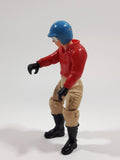 Vintage 1974 Fisher Price Adventure People 318 Motorcycle with Red and Tan Clothes Rider Man 3 3/4" Tall Plastic Toy Action Figure Made in Hong Kong